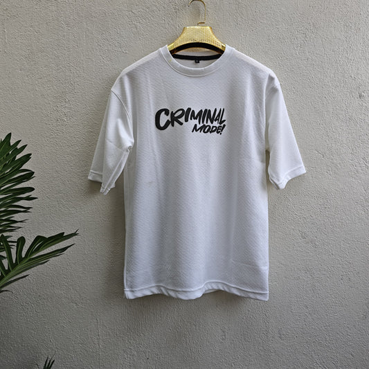 Round neck Front and back print drop shoulder Tshirt 1 pc @199 and 3 pcs @ 499 (criminall mode)