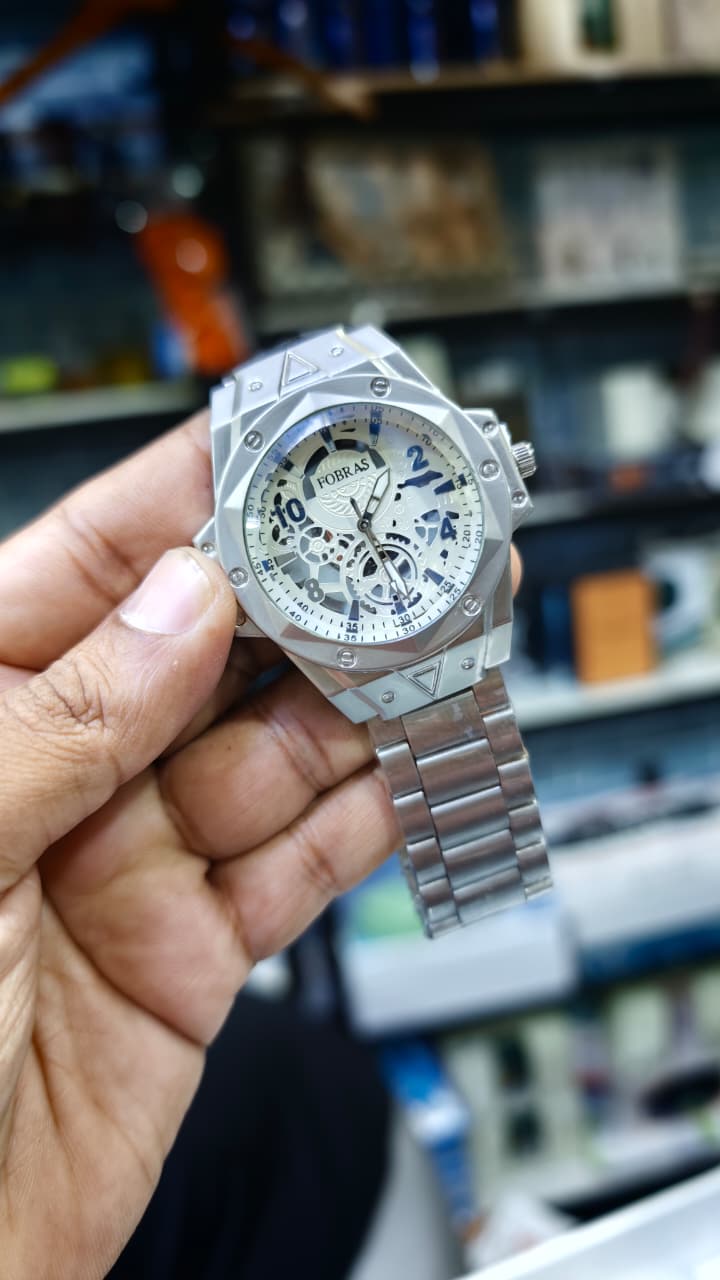 Men's Silver Chronograph Analog Watch
