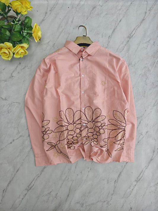 Men's Full sleeve Cotton Bottom Embroidery Shirts single pcs @350 and Buy 3 pc combo @999