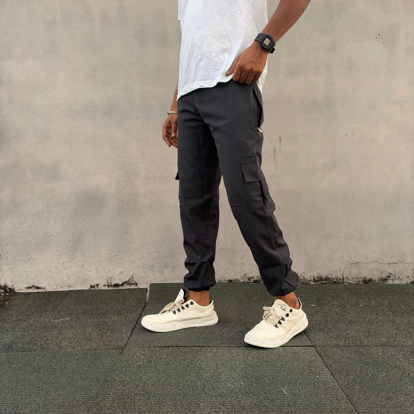 Ns 4 pocket Cargo type track pants buy 3 pcs @499(Grey)