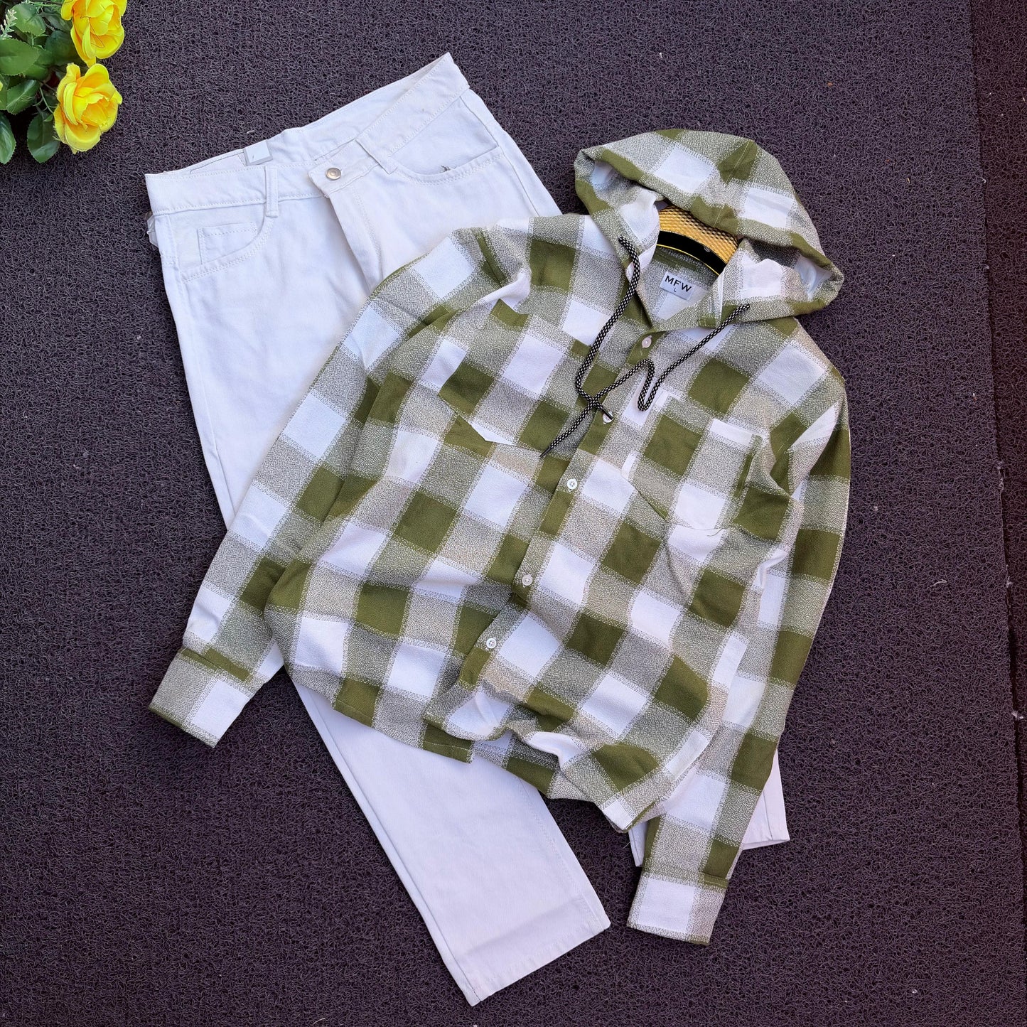 2 in 1 combo MFW hoodie back printed shirts + Mom fit jeans buy @ 600