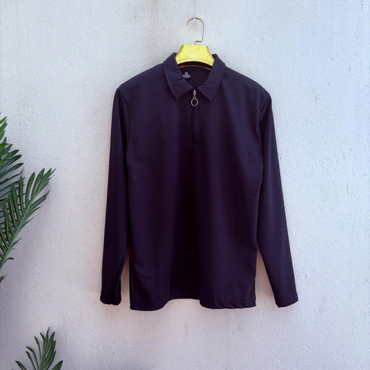 MFW Collar Zipper full sleeve Tshirt 1 pc @199 and 3 pcs @ 499(Navy blue)