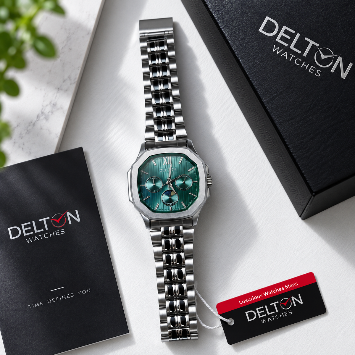 MFW octagon style stainless Steel watch Buy @200rs (Green)