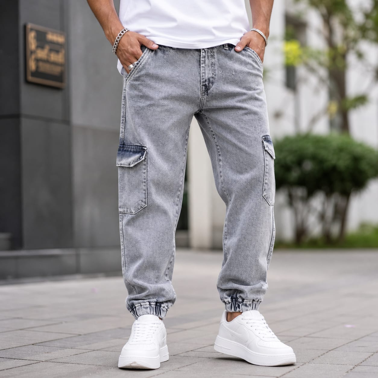 Mfw 6 pocket mom fit denim joggers cargo pants buy @500 rs only