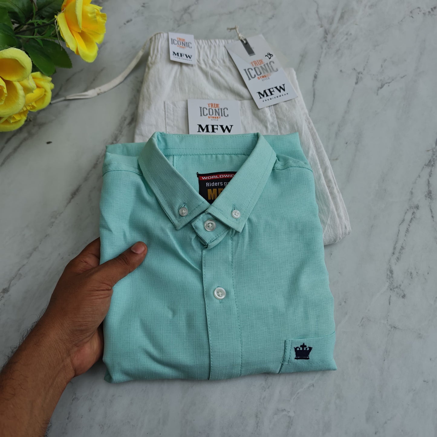 2 in 1 combo mfw lenin shirts + Lenin relax fit pant combo buy @550 rs only