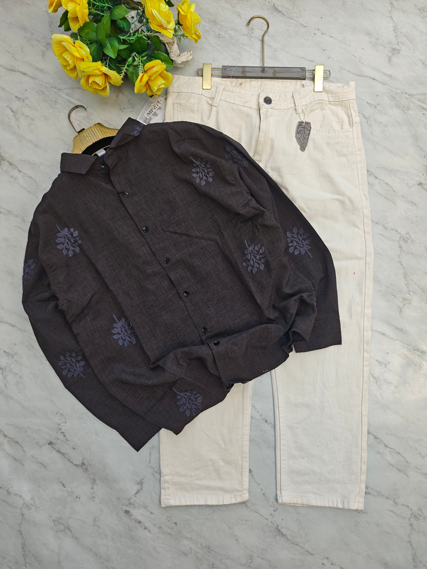 2 in 1 combo MFW embroidery shirts + mom fit pant combo buy @600 rs only