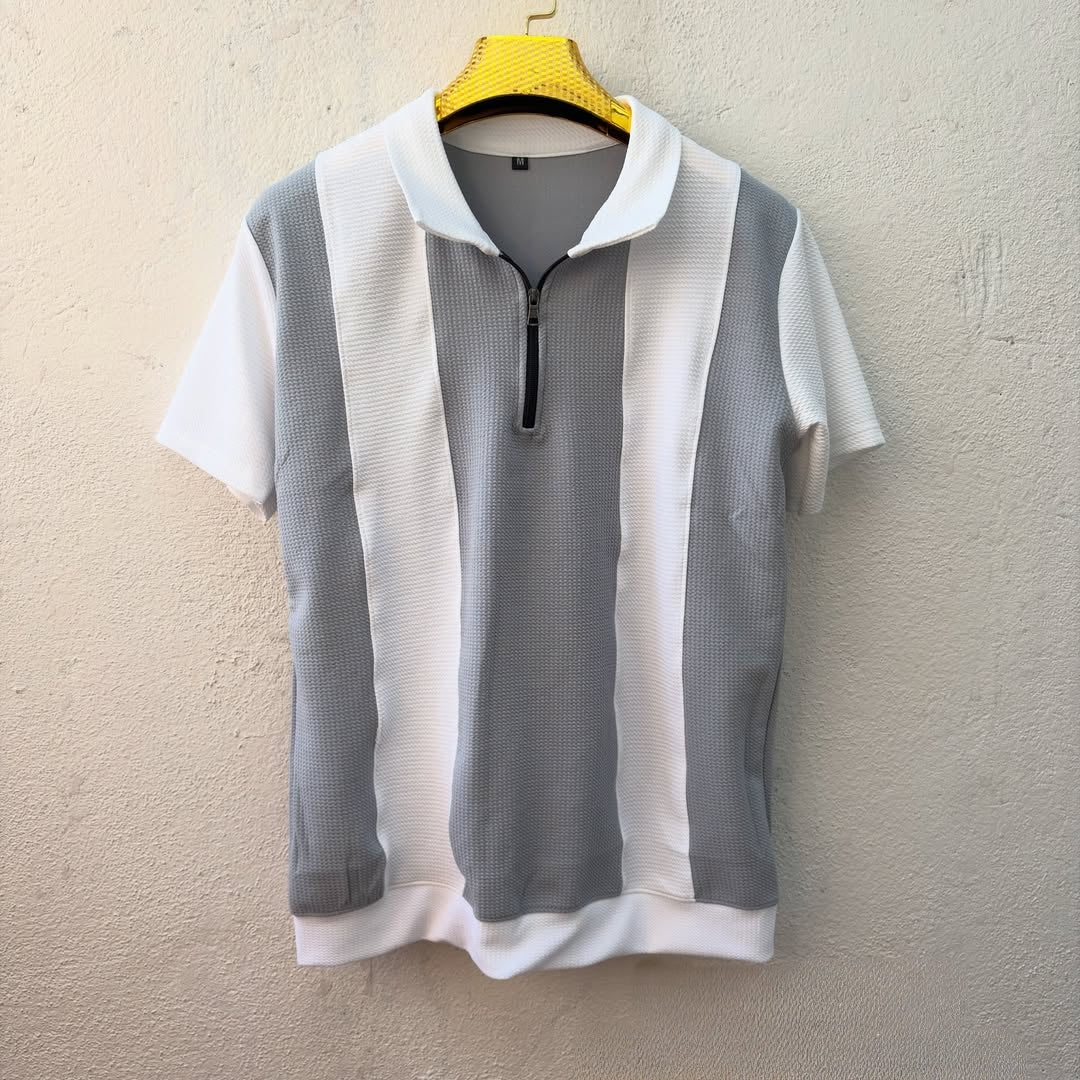 Men's korean Collar old money Zipper Half sleeve Tshirt 1 pc @199 and 3 pcs @ 499