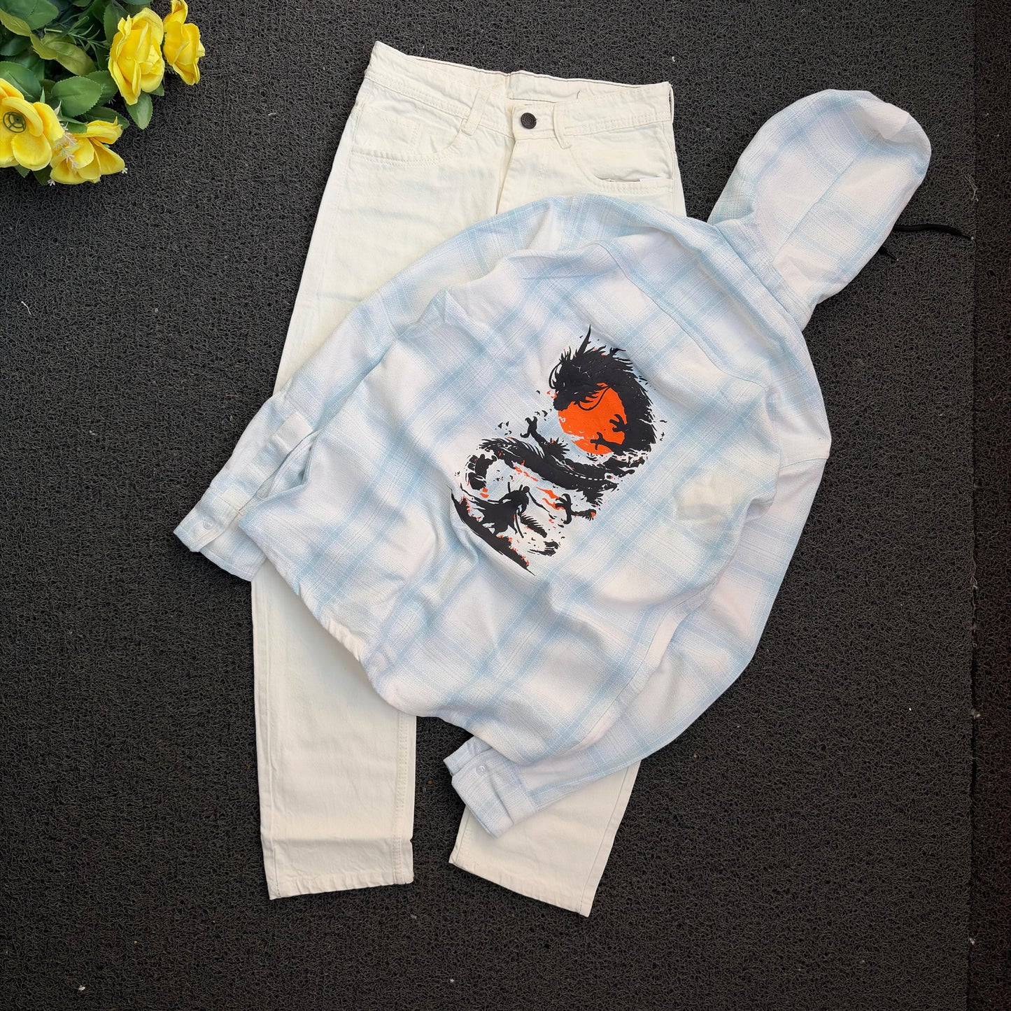 2 in 1 combo MFW hoodie back printed shirts + Mom fit jeans buy @ 600