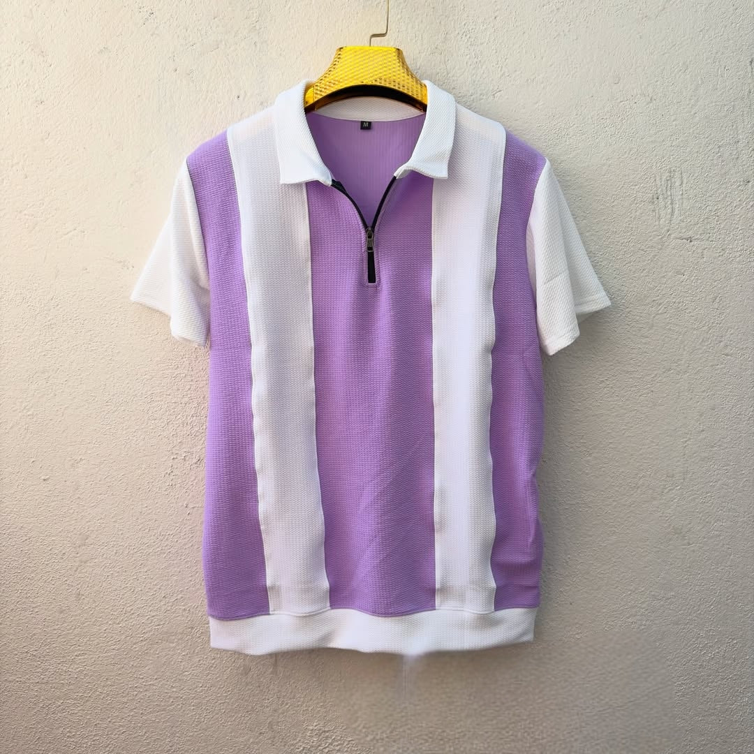 Men's korean Collar old money Zipper Half sleeve Tshirt 1 pc @199 and 3 pcs @ 499