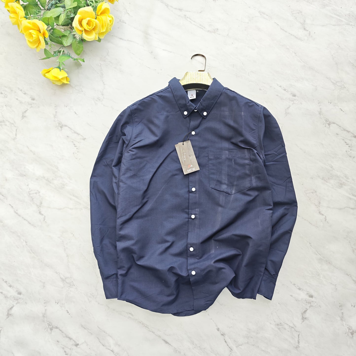 Mfw plain formal Shirts single pcs @299 and Buy 4 pcs combo @999(Navy blue)