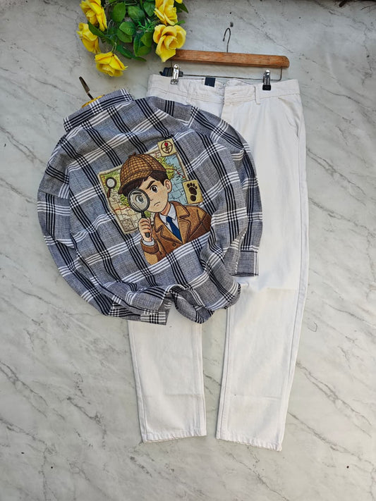 2 in 1 combo Back printed shirts + Mom fit jeans pant buy @600 rs