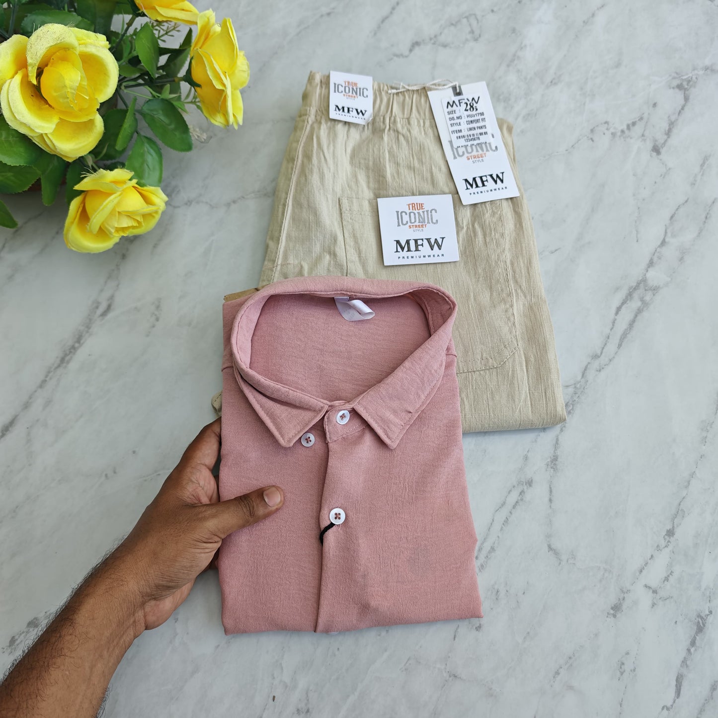 2 in 1 combo lenin shirts + lenin relax fit pants combo buy @600 rs only