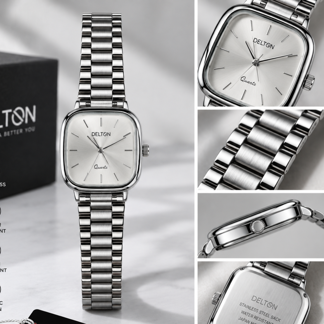 MFW Square style stainless Steel watch Buy @200rs
