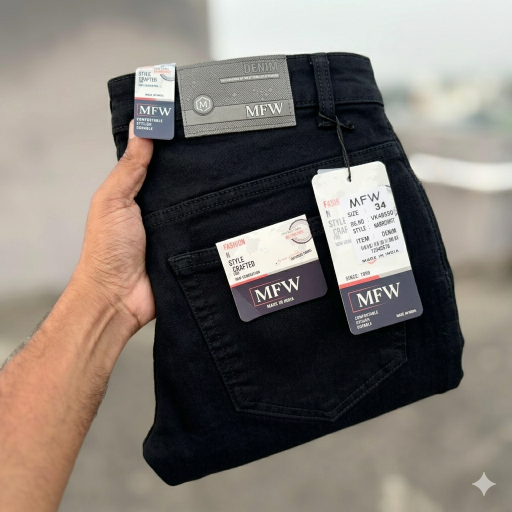 Mens side packet balloonfit heavy quality jeans Buy 2 pcs combo @999(Black )