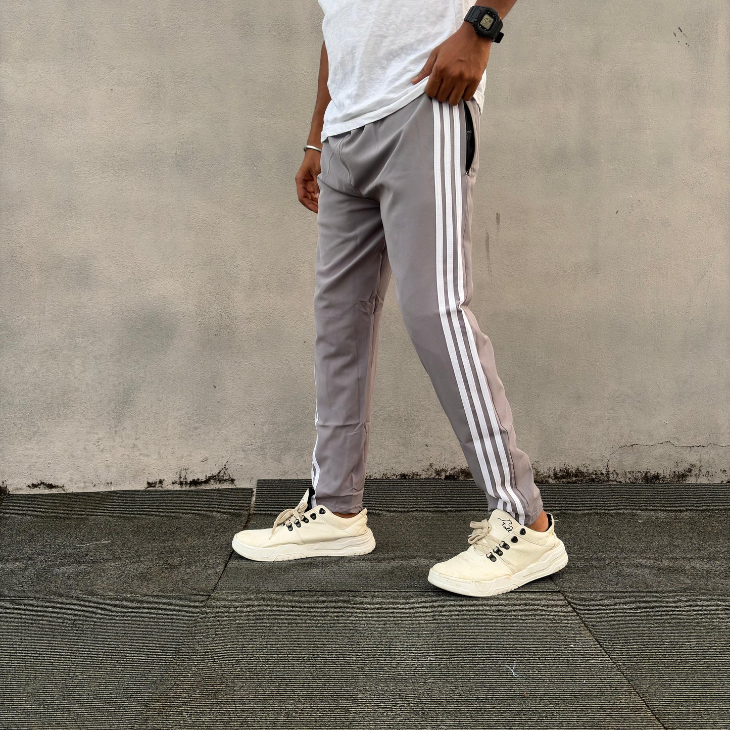NS 3 Line paper track pants buy 3 pcs @499( Ash normal fit)