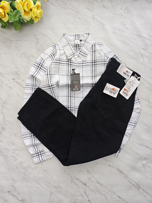 2 in 1 combo Checked shirts + mom fit jeans pant buy @600 rs only