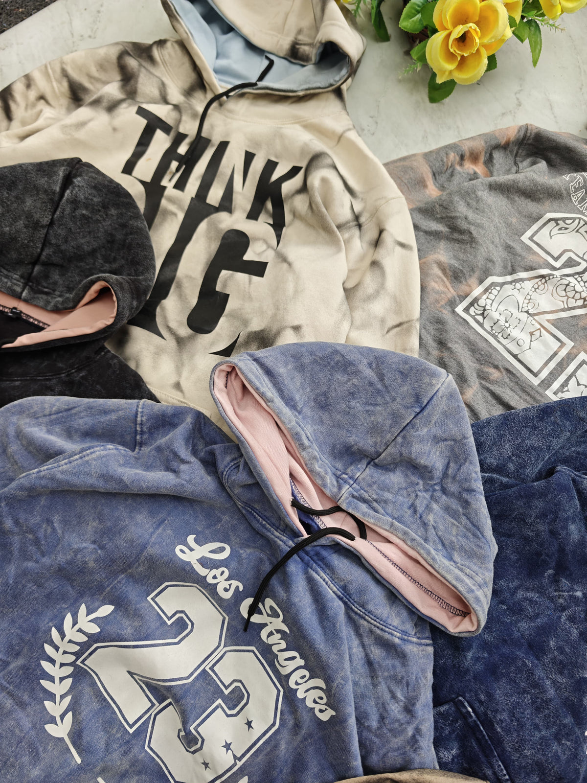 Men's premium Acid wash Hoodies single pcs @299 and Buy 4 pcs combo @999(Random design only no color selection only size selection )