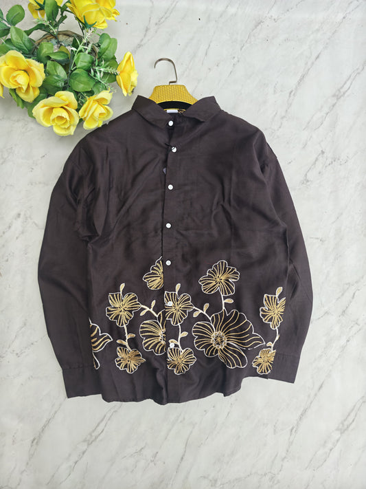 Men's Full sleeve Cotton Bottom Embroidery Shirts single pcs @350 and Buy 3 pc combo @999