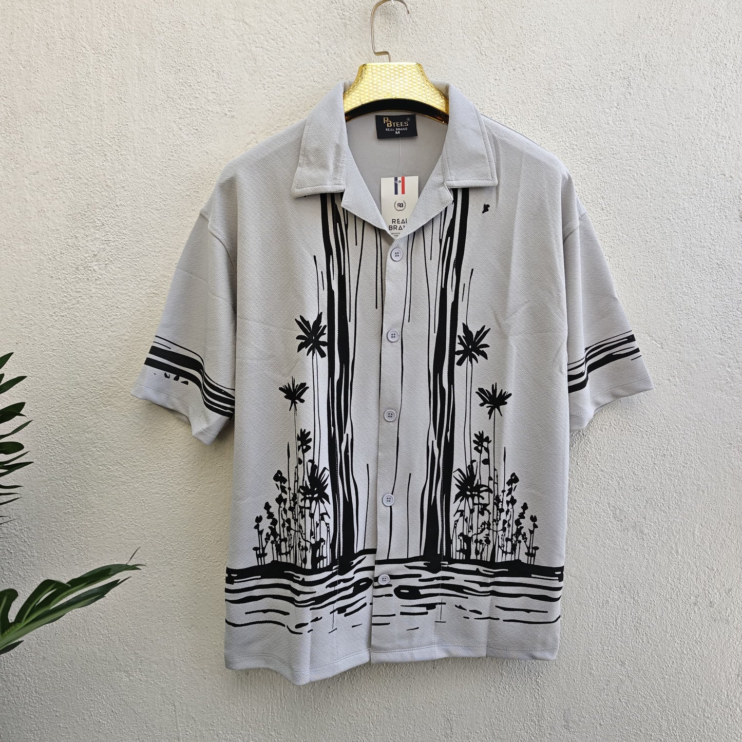 Cuban Collar Oversize Drop Shoulder Polo Designer printed Shirts buy @249