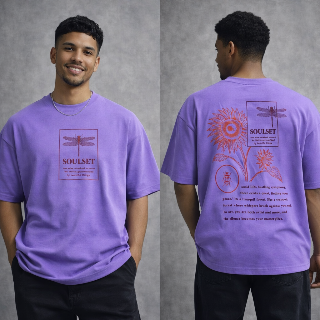 Round neck Front and back Printed droup shoulder Tshirt 1 pc @199 and 3 pcs @ 499