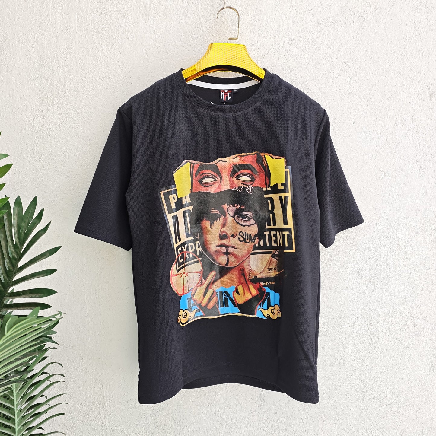 Round neck Front and back print drop shoulder Tshirt 1 pc @199 and 3 pcs @ 499
