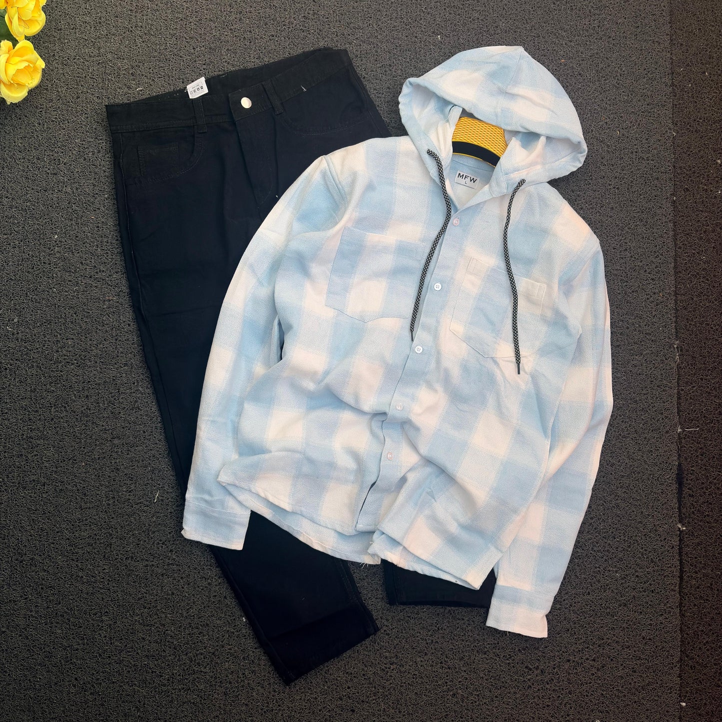 2 in 1 combo MFW hoodie back printed shirts + Mom fit jeans buy @ 600