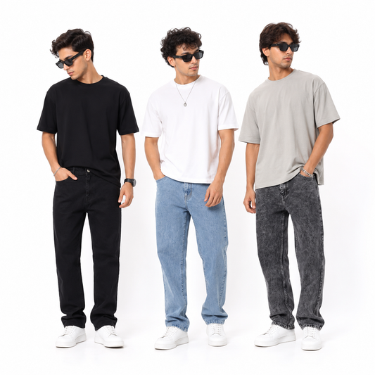 3 in 1 combo plain mom fit jeans pants combo buy @999 rs only