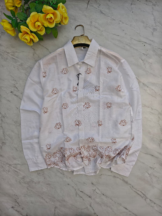 Men's Full sleeve Lenin Bottom Embroidery Shirts single pcs @350 and Buy 3 pc combo @999