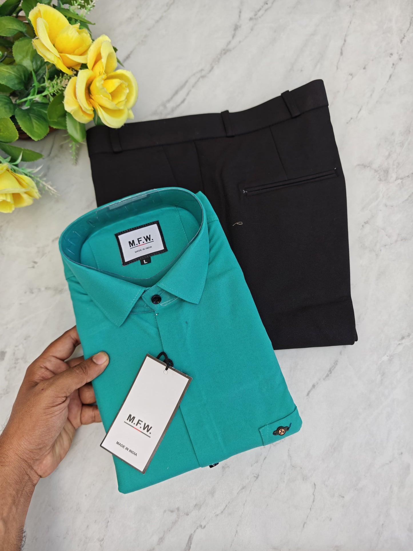 2 in 1 combo MFW plain shirts + Twill polo fit pant combo buy @550 rs only