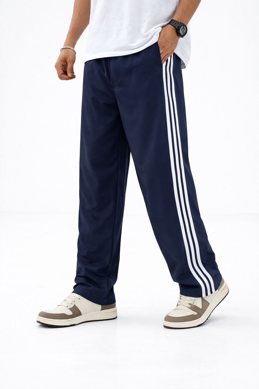 3 Line ns baggy type track pants buy 3 pcs @499(Navy)