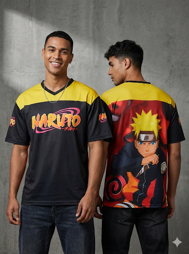 V neck Half sleeve front and back printed jersey buy @200