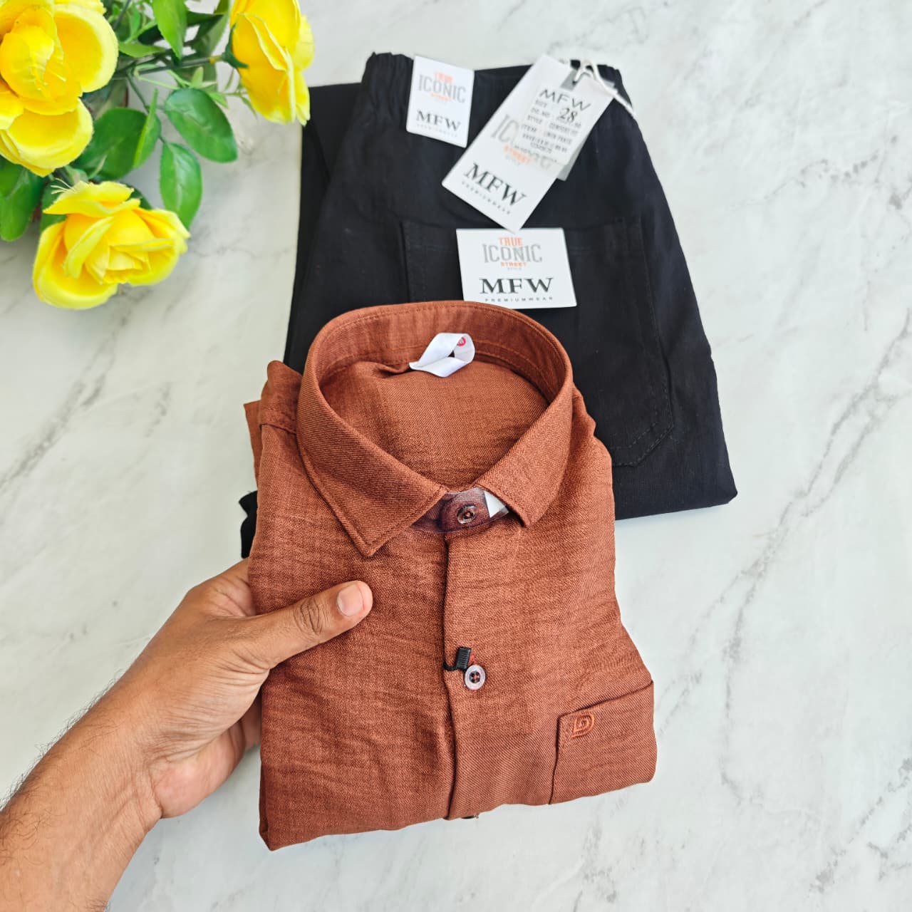 2 in 1 combo lenin shirts + lenin relax fit pants combo buy @600 rs only