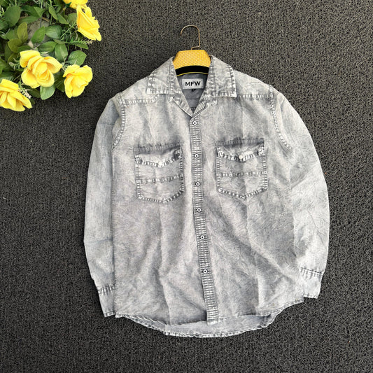 Mfw Double pocket Denim Shirts single pcs @350 and Buy 3 pc combo @999