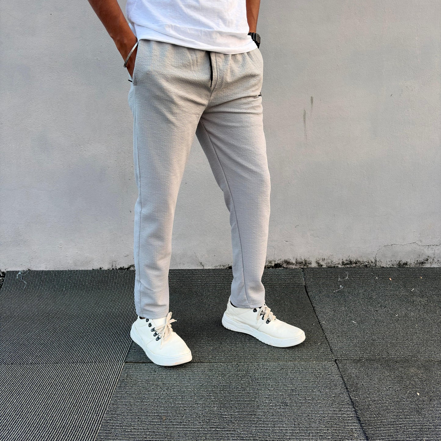 Popcorn track pants buy 3 pcs @499(Ash)