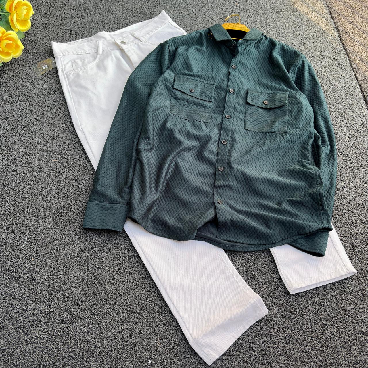 2 in 1 combo Double pocket shirts + mom fit jeans buy @600