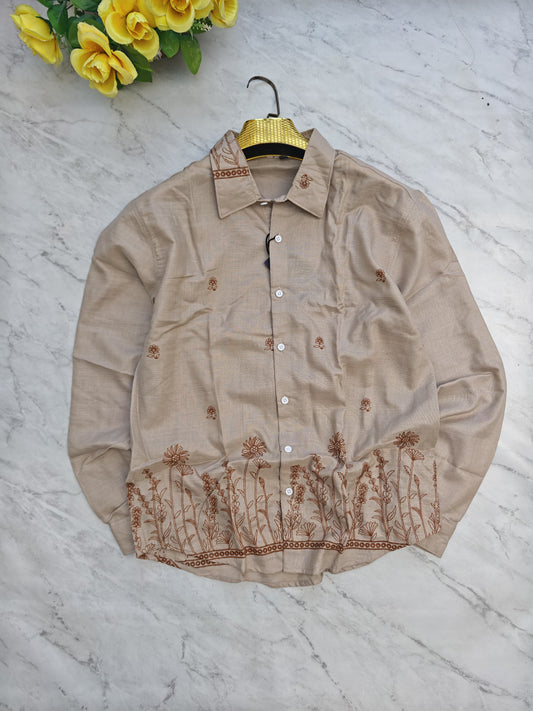Men's Full sleeve Lenin Bottom Embroidery Shirts single pcs @350 and Buy 3 pc combo @999