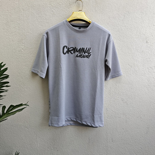 Round neck Front and back print drop shoulder Tshirt 1 pc @199 and 3 pcs @ 499 (Criminall mode)