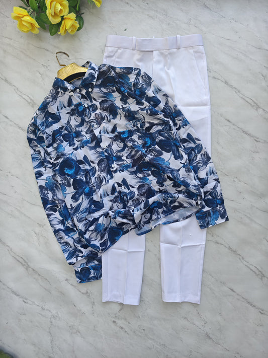 2 in 1 combo MFW viscose printed shirts + Twill fabric polo fit pant buy @600 rs only