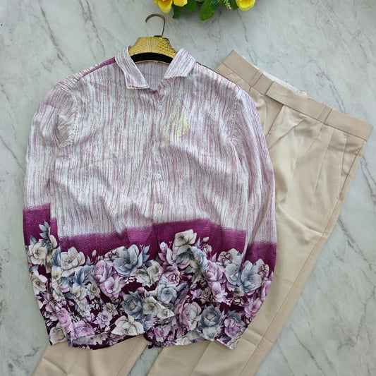 2 in 1 combo viscose Bottom printed shirts+ Korean baggy pants combo buy @600 rs only