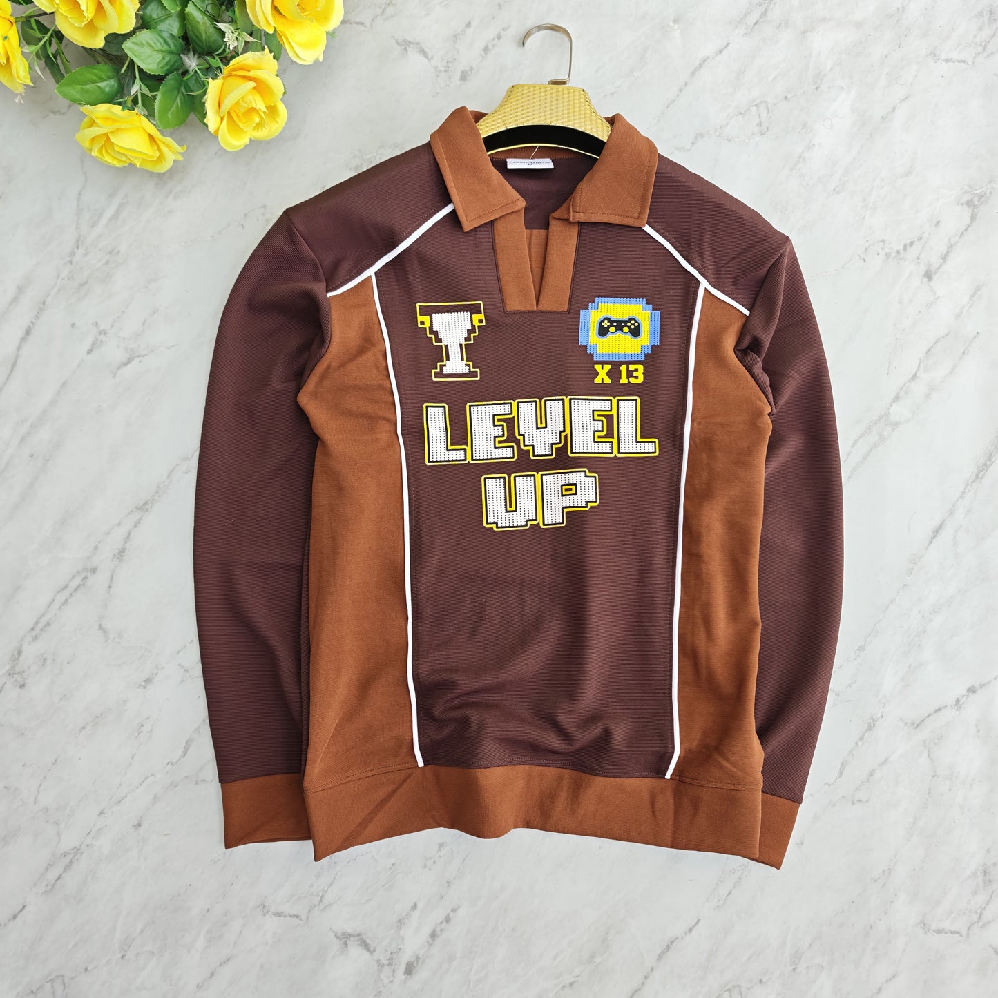 Men's korean Collar printed premium old money Zipper Full sleeve tshirts@249 (Fabric Reference – Please Read Description)