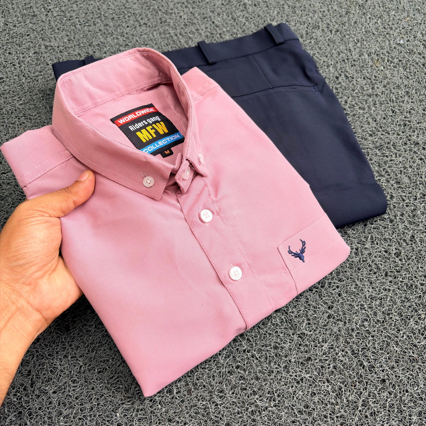 2 in 1 Combo Mfw Plain old money shirts & Barbie Polo fit pant combo @600 only