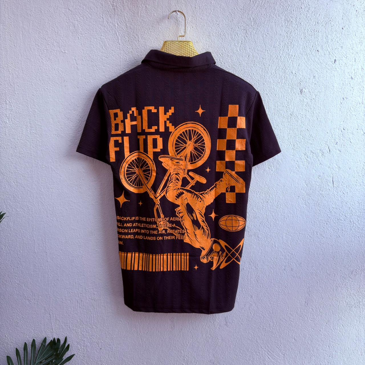 Men's korean Collar old money back printed Zipper Half sleeve Tshirt 1 pc @199 and 3 pcs @ 499