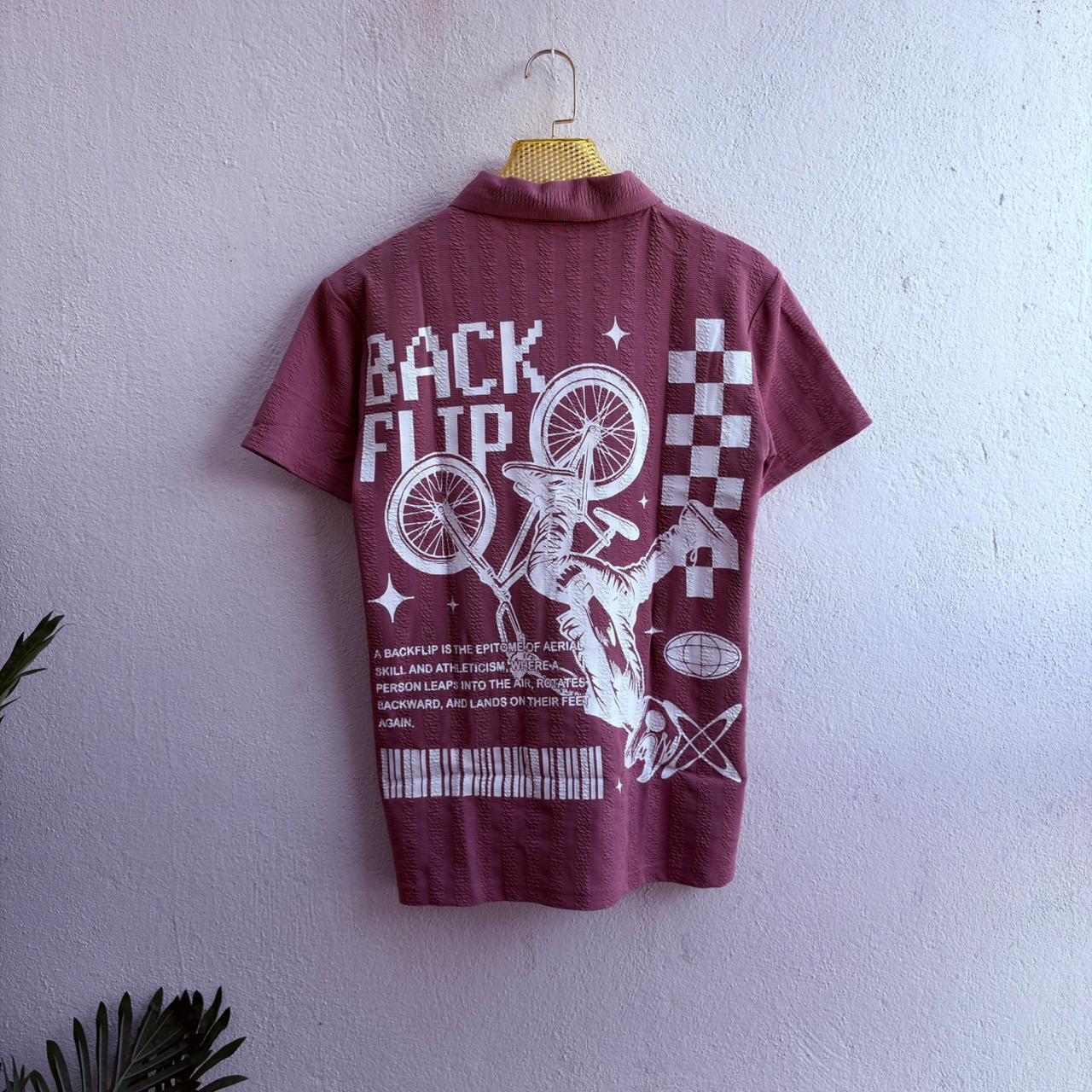 Men's korean Collar old money back printed Zipper Half sleeve Tshirt 1 pc @199 and 3 pcs @ 499