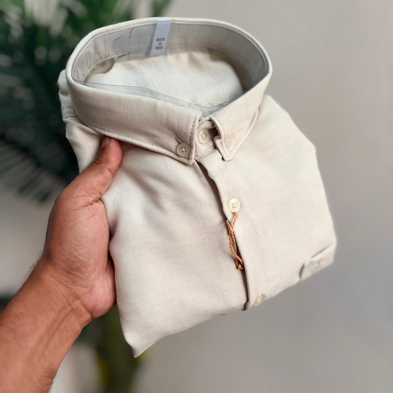 ollun linen gile ベージュ Feel the Khadi Comfort With Lakshita Gursheen Olive Shirt