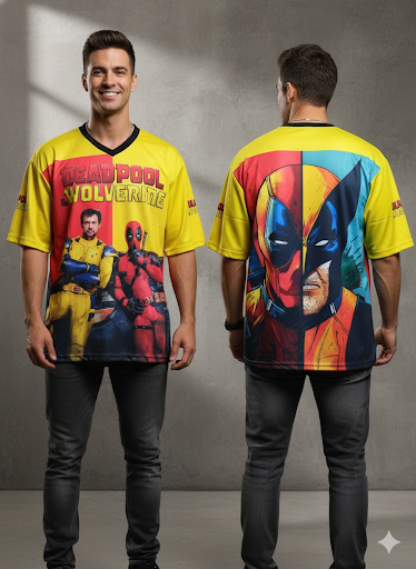 V neck Half sleeve front and back printed jersey buy @200