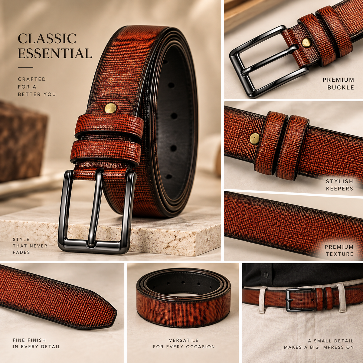 Mfw Premium Belt Buy @200rs (BM -4) (Tan)