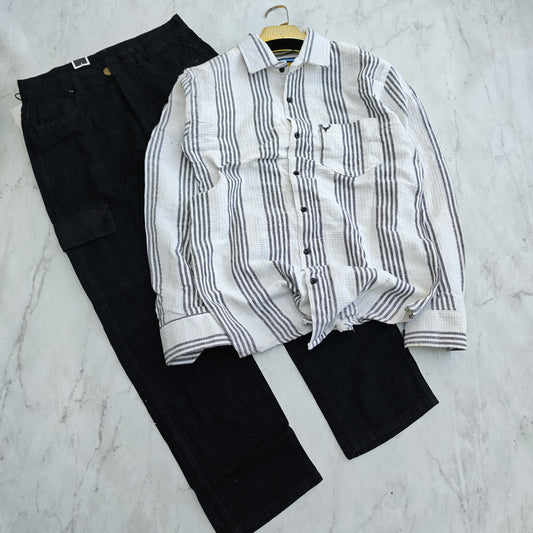 2 in 1 combo MFW waffle jute shirts + 6 mom fit jeans combo buy@550 rs only