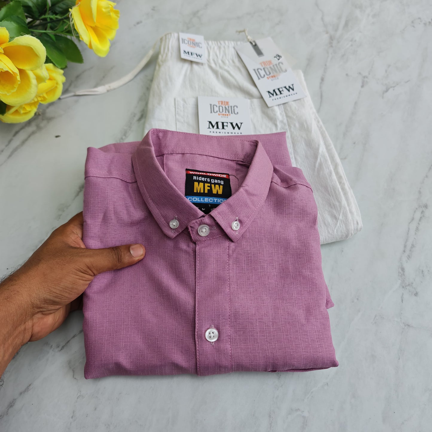2 in 1 combo mfw lenin shirts + Lenin relax fit pant combo buy @550 rs only