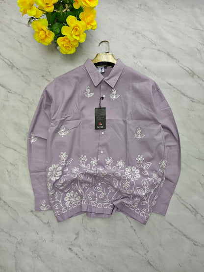 Men's Full sleeve lenin  Bottom Embroidery Shirts single pcs @350 and Buy 3 pc combo @999 [New Design] (Copy 9)
