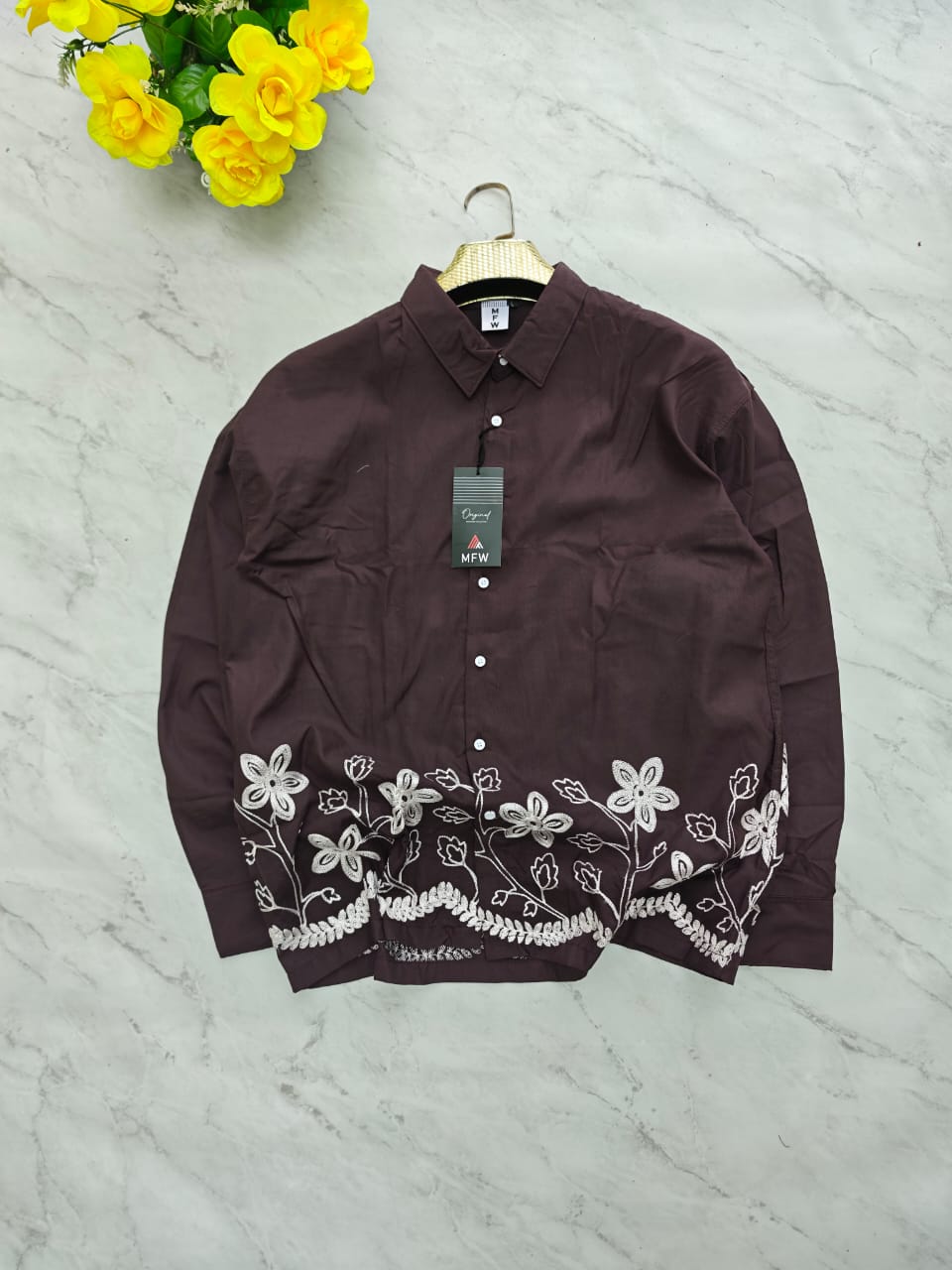 Men's Full sleeve lenin  Bottom Embroidery Shirts single pcs @350 and Buy 3 pc combo @999 [New Design] (Copy 2)